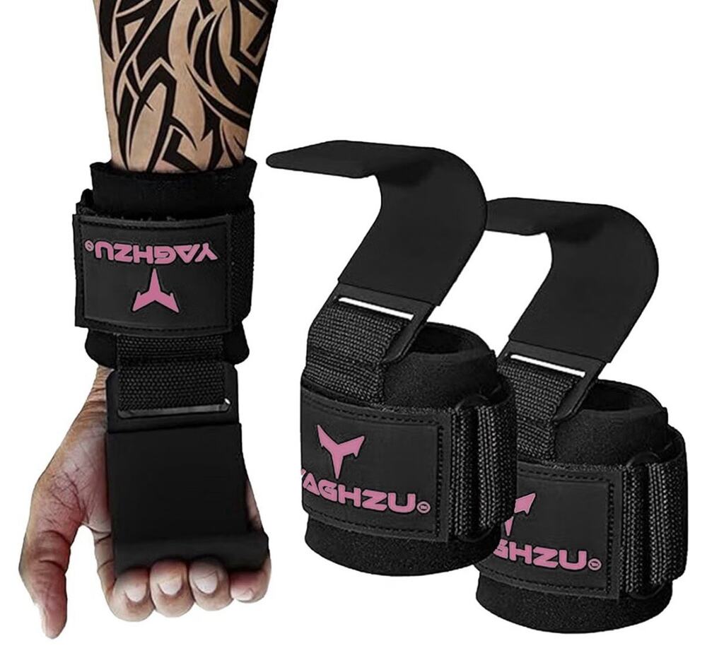 Weight Lifting Hooks, Padded Weight Lifting Straps Wrist Straps for Men & Women